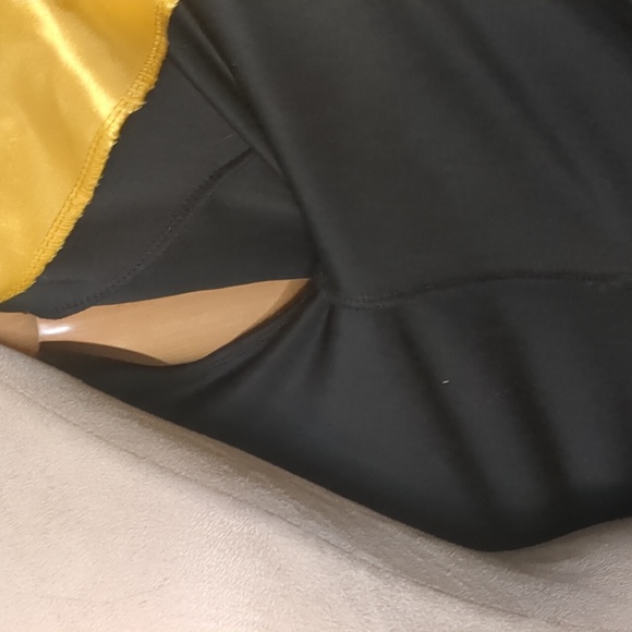 Vintage Serengeti Black Velvet Maxi Robe Kaftan Gold Satin Trim SZ. S Oversized - Picture 12 of 15